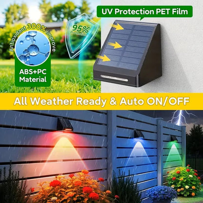 Solar Fence Lights, Automatic LED Deck Lighting, 5V, ABS Outdoor Holiday Décor with Black or White Pack Options - product view 4