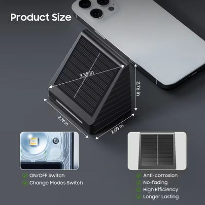 Solar Fence Lights, Automatic LED Deck Lighting, 5V, ABS Outdoor Holiday Décor with Black or White Pack Options - product view 6