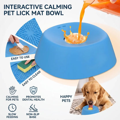 Plastic Slow Feeder Dog Bowl, Liquid Treat Lick Bowl with Rolling Ball, Anti-Slip Base for Bone Broth and Yogurt - product view 3