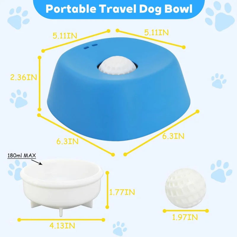 Plastic Slow Feeder Dog Bowl, Liquid Treat Lick Bowl with Rolling Ball, Anti-Slip Base for Bone Broth and Yogurt - product view 5