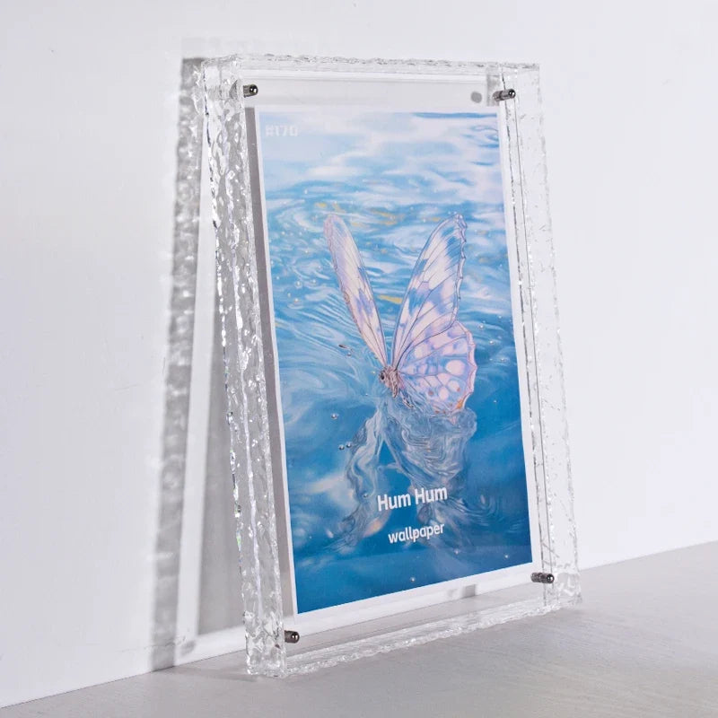 Freestanding Acrylic Floating Photo Frame, Colorful Modern Tabletop Display for Prints and Kpop Merch, 8 Sizes and 16 Colors - product view 1