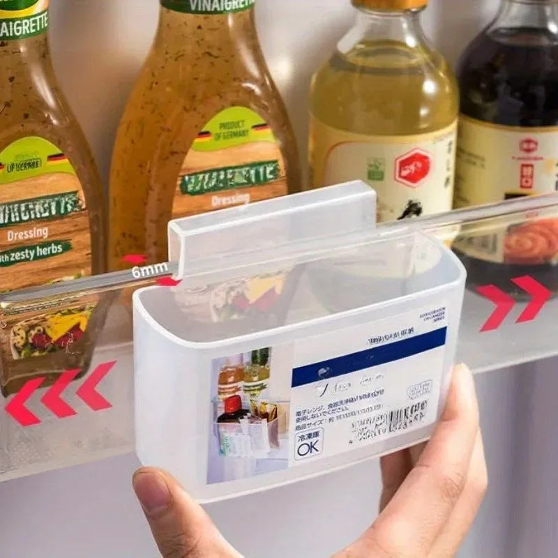 2-Piece Hanging Refrigerator Organizer, Reusable Plastic Cheese Slice Storage Containers for Kitchen and Bathroom Use - product view 3