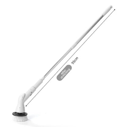 Electric Spin Scrubber with Long Handle, Replaceable Brush Heads for Bathroom Floors, Gaps and Toilets, Under 20 V - product view 2