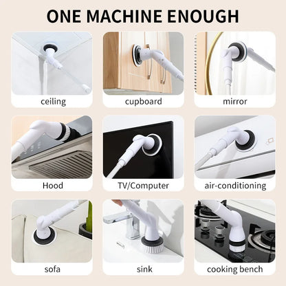 Electric Spin Scrubber with Long Handle, Replaceable Brush Heads for Bathroom Floors, Gaps and Toilets, Under 20 V - product view 4