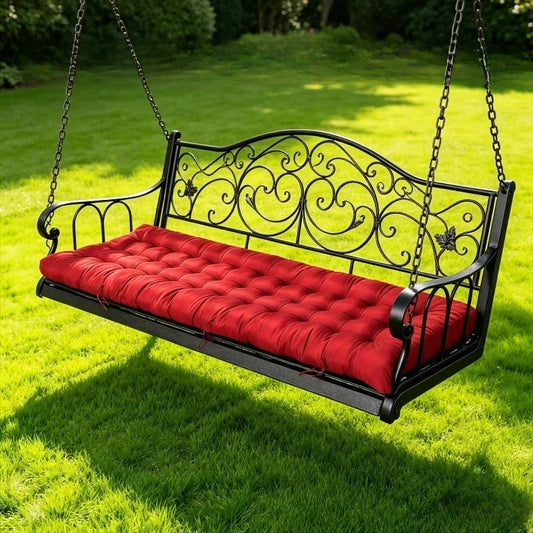 Waterproof Patio Bench Cushion, Rectangular PP Cotton Seat Pad with Ties, 100 x 50 or 120 x 50 cm, Six Colors - product view 1