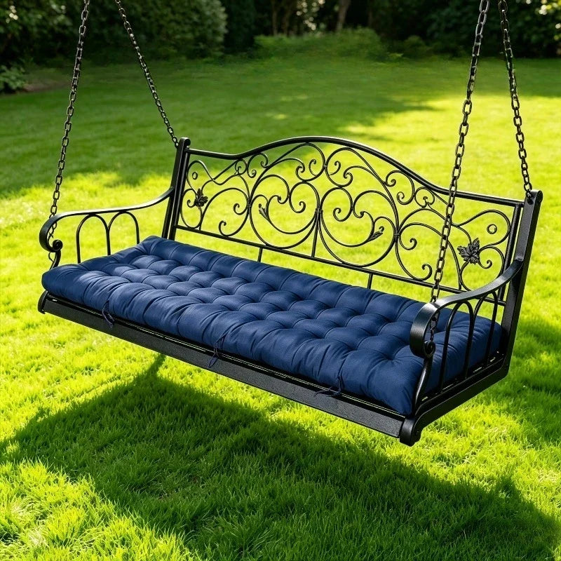 Waterproof Patio Bench Cushion, Rectangular PP Cotton Seat Pad with Ties, 100 x 50 or 120 x 50 cm, Six Colors - product view 4