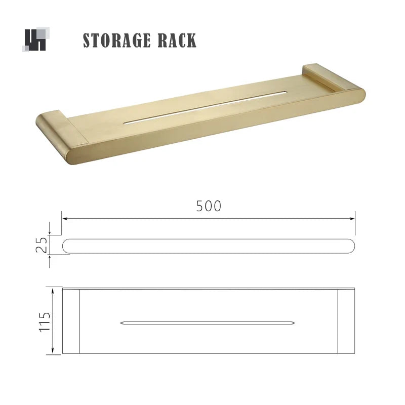Brushed Stainless Steel Shower Storage Rack, Single-Tier Wall-Mounted Bathroom Shelf, Multiple Finishes - product view 4