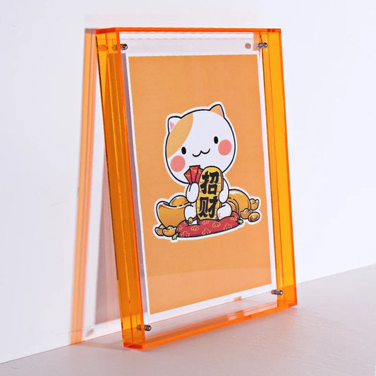 Clear Acrylic Floating Photo Frame, Double-Sided Wall-Mounted Minimalist Display for Posters and Pictures, 11 Size Options - product view 1