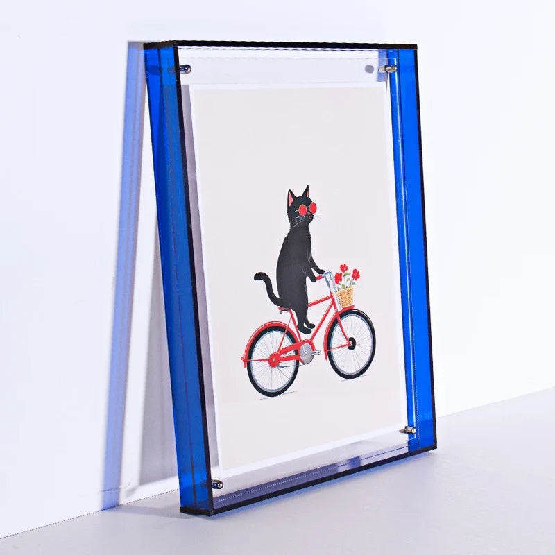 Clear Acrylic Floating Photo Frame, Double-Sided Wall-Mounted Minimalist Display for Posters and Pictures, 11 Size Options - product view 2
