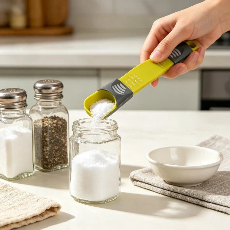 Adjustable Measuring Spoon with Gram and Volume Scale, ABS Kitchen Tool for Coffee, Baking, Spices and Milk Powder - product view 5
