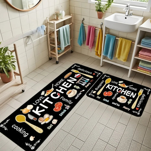 Anti-Fatigue Kitchen Mat, Machine-Made Printed Waterproof Non-Slip PVC-Backed Rug, Six Sizes for Indoor Home Floors and Kitchens - product view 1