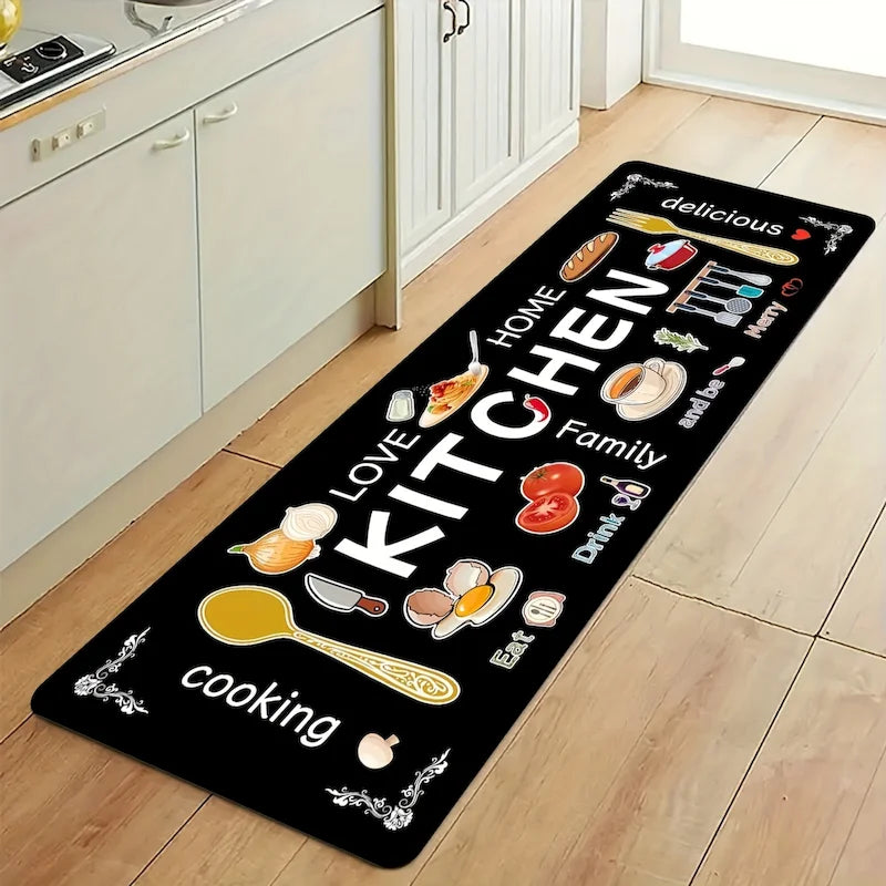 Anti-Fatigue Kitchen Mat, Machine-Made Printed Waterproof Non-Slip PVC-Backed Rug, Six Sizes for Indoor Home Floors and Kitchens - product view 3