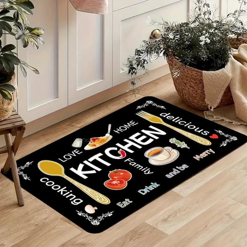 Anti-Fatigue Kitchen Mat, Machine-Made Printed Waterproof Non-Slip PVC-Backed Rug, Six Sizes for Indoor Home Floors and Kitchens - product view 4