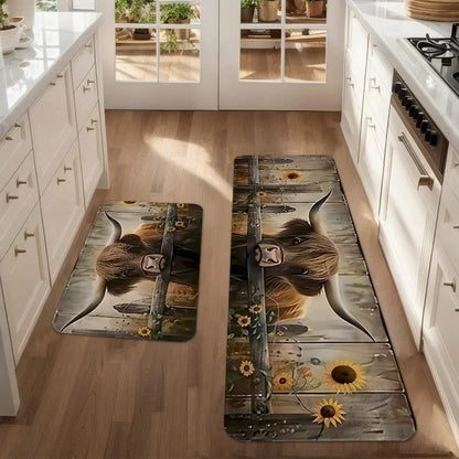 Animal Pattern Anti-Fatigue Kitchen Rug, Waterproof Non-Slip Machine-Made Floor Mat with PVC Backing, 6 Size Options - product view 1
