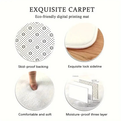 Gothic Runner Rug, Printed Skull and Crossbones Style, Soft Polyester Surface, Anti-Slip PP Backing for Hallway and Bedroom - product view 6