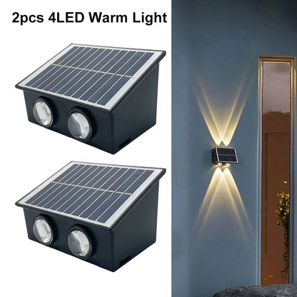 Solar Wall Light, Automatic LED Landscape Lighting, Contemporary Self-Contained Design, Warm or RGB Options for Garden and Patio - product view 1