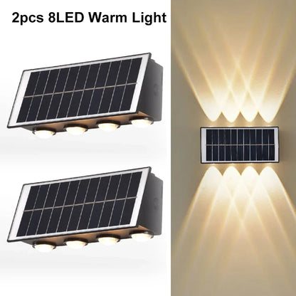 Solar Wall Light, Automatic LED Landscape Lighting, Contemporary Self-Contained Design, Warm or RGB Options for Garden and Patio - product view 2