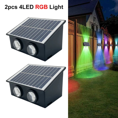 Solar Wall Light, Automatic LED Landscape Lighting, Contemporary Self-Contained Design, Warm or RGB Options for Garden and Patio - product view 3