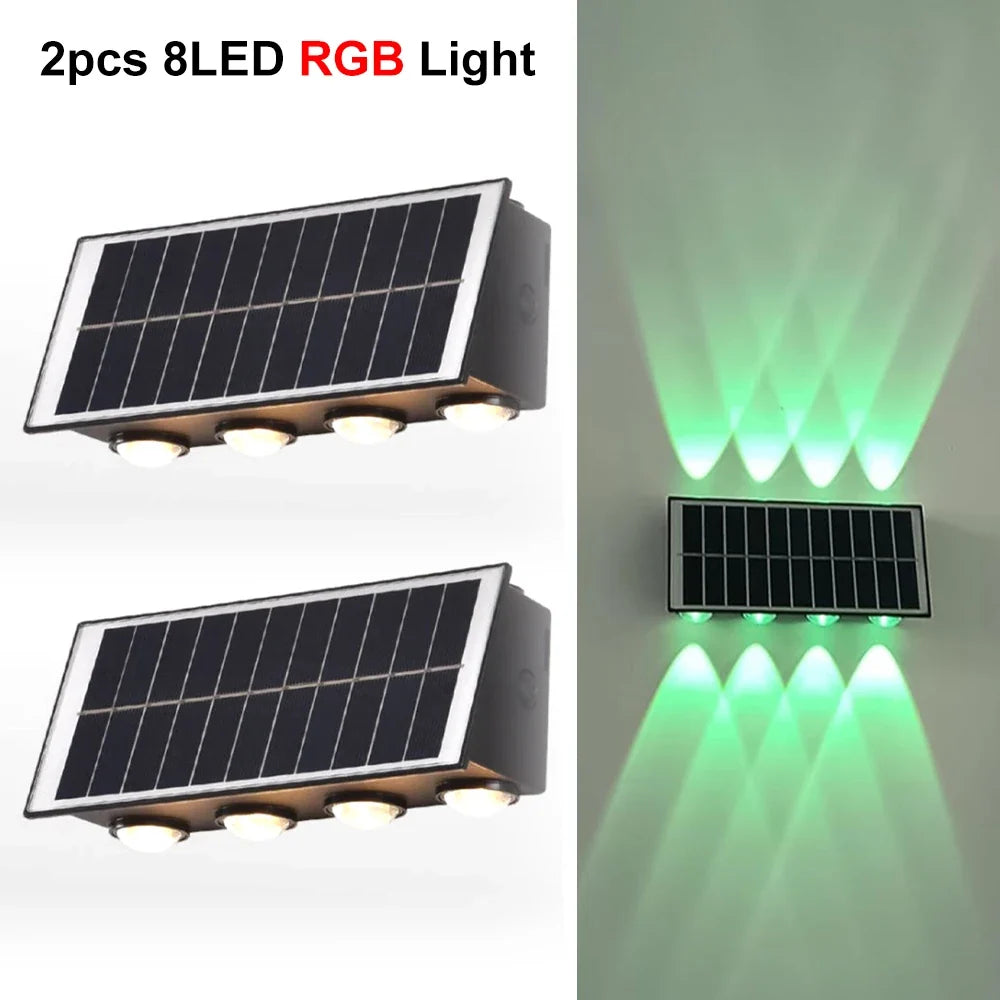 Solar Wall Light, Automatic LED Landscape Lighting, Contemporary Self-Contained Design, Warm or RGB Options for Garden and Patio - product view 5