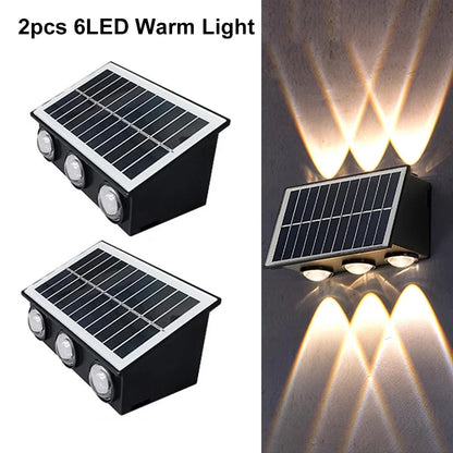 Solar Wall Light, Automatic LED Landscape Lighting, Contemporary Self-Contained Design, Warm or RGB Options for Garden and Patio - product view 6