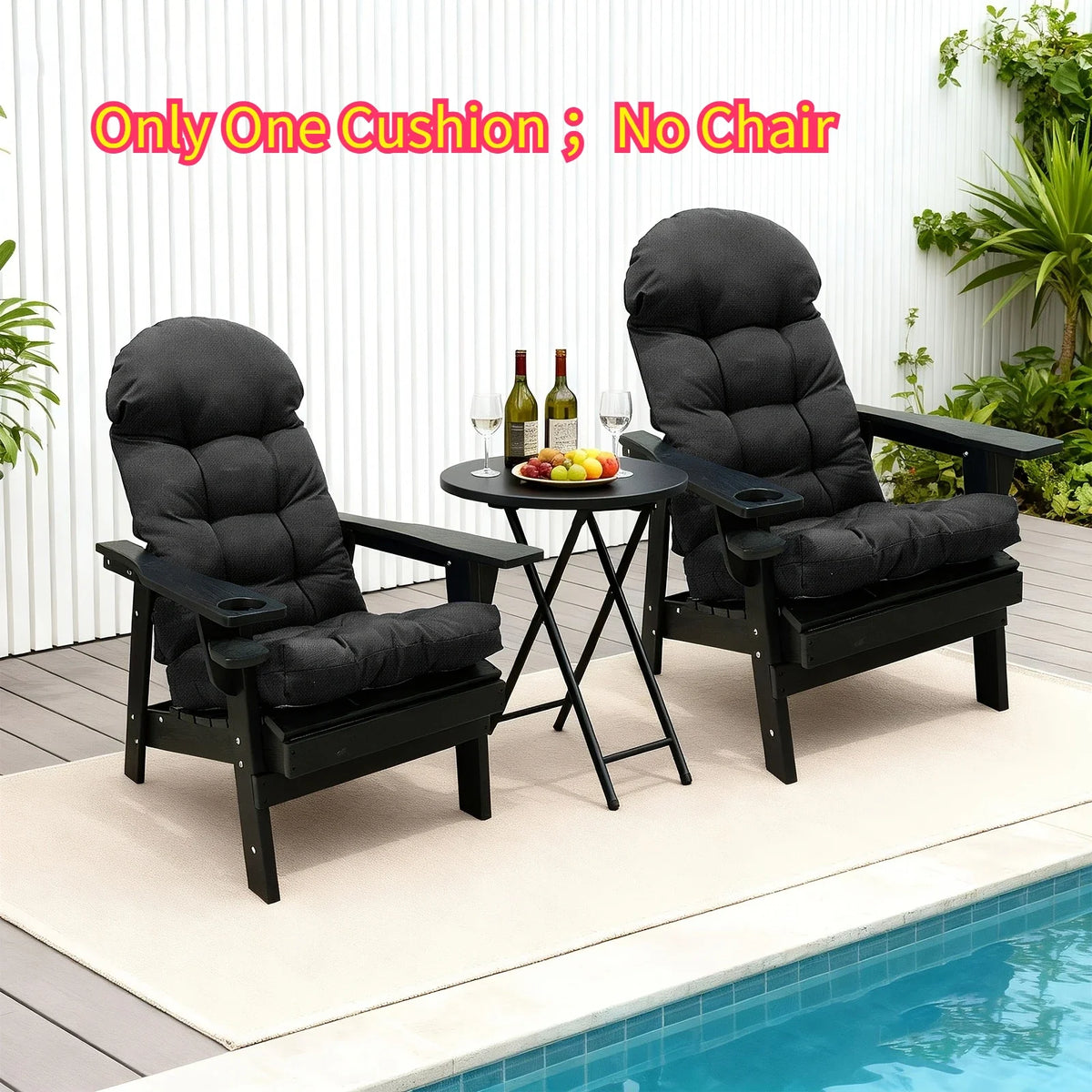 Waterproof High Back Patio Cushion, Rectangular Polyester and Cotton Seat Cushion, 110 x 50 cm for Rocking Chairs - product view 1