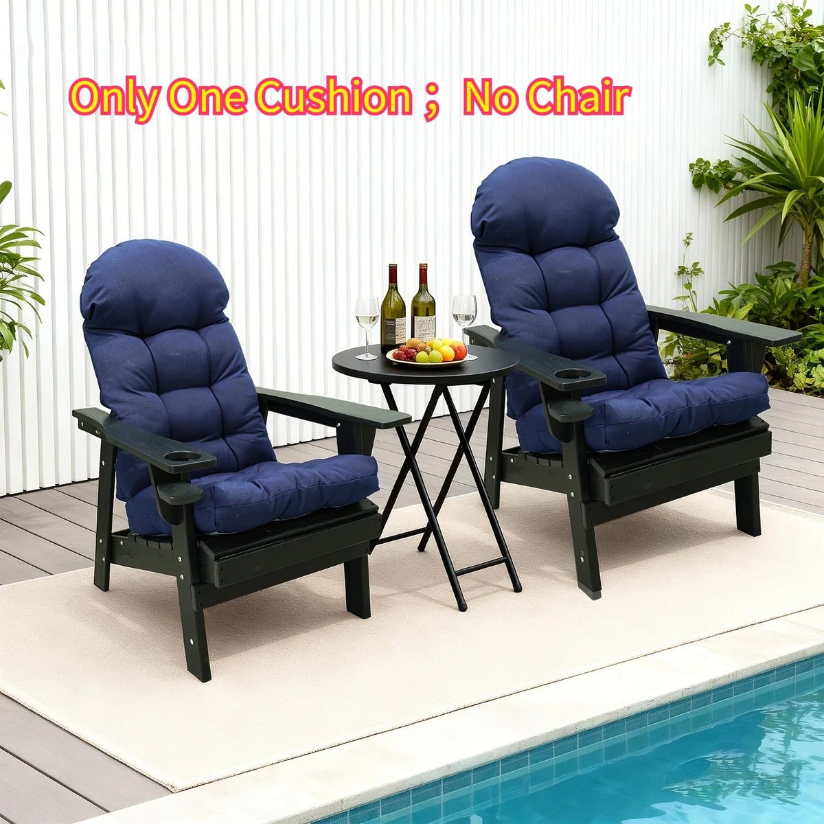 Waterproof High Back Patio Cushion, Rectangular Polyester and Cotton Seat Cushion, 110 x 50 cm for Rocking Chairs - product view 2