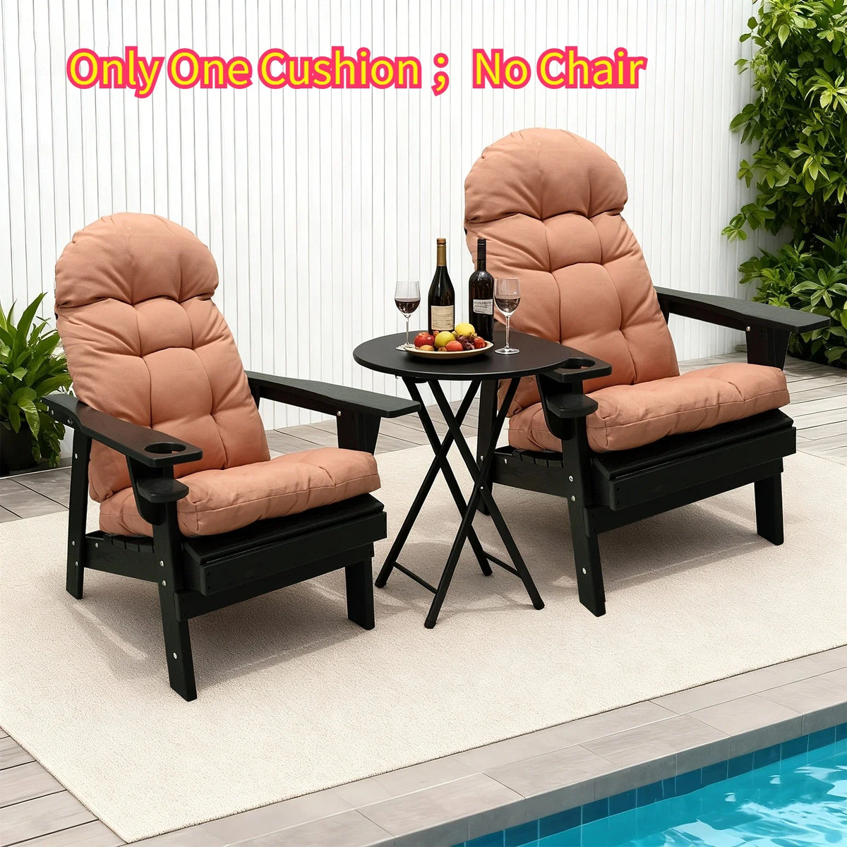Waterproof High Back Patio Cushion, Rectangular Polyester and Cotton Seat Cushion, 110 x 50 cm for Rocking Chairs - product view 4