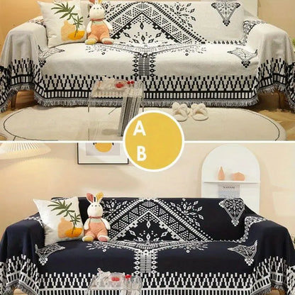 Knitted Sofa Cushion Cover, Contemporary Polyester Slipcover for Home, Office or Outdoor Décor, Random 1-Piece Color - product view 1