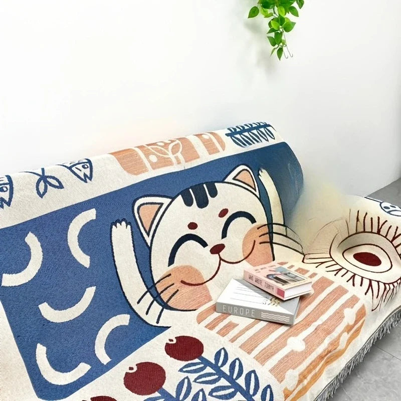 Knitted Sofa Cushion Cover, Contemporary Polyester Slipcover for Home, Office or Outdoor Décor, Random 1-Piece Color - product view 5
