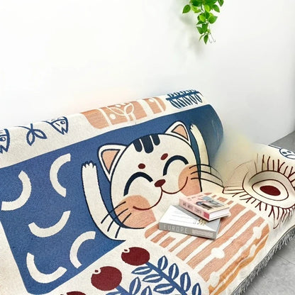 Knitted Sofa Cushion Cover, Contemporary Polyester Slipcover for Home, Office or Outdoor Décor, Random 1-Piece Color - product view 5