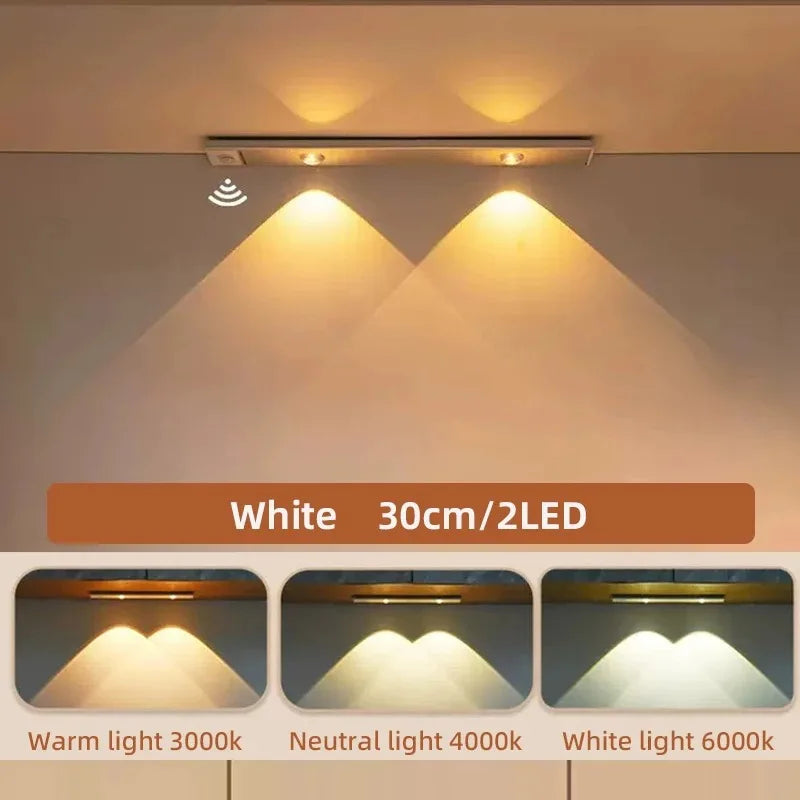 Rechargeable Under Cabinet Light, Dimmable LED Bar, 3 Light Colors, 5V Wireless Lamp in 20–50cm White or Black - product view 2