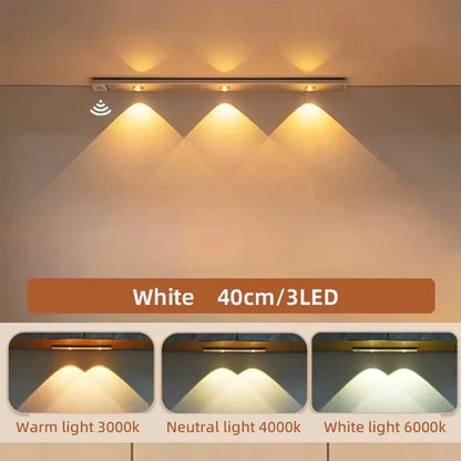 Rechargeable Under Cabinet Light, Dimmable LED Bar, 3 Light Colors, 5V Wireless Lamp in 20–50cm White or Black - product view 3