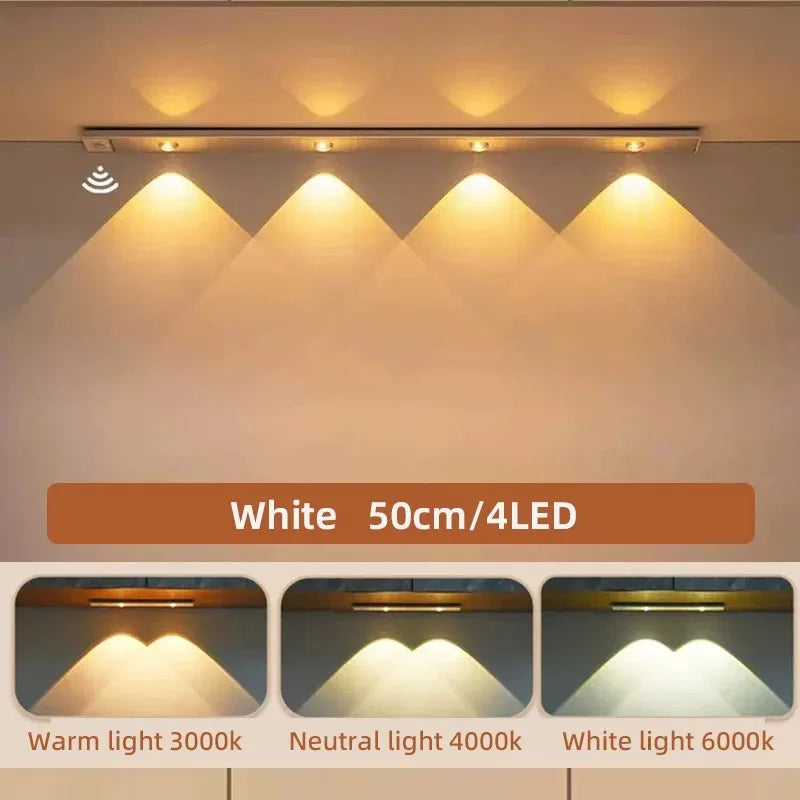 Rechargeable Under Cabinet Light, Dimmable LED Bar, 3 Light Colors, 5V Wireless Lamp in 20–50cm White or Black - product view 4
