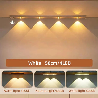 Rechargeable Under Cabinet Light, Dimmable LED Bar, 3 Light Colors, 5V Wireless Lamp in 20–50cm White or Black - product view 4