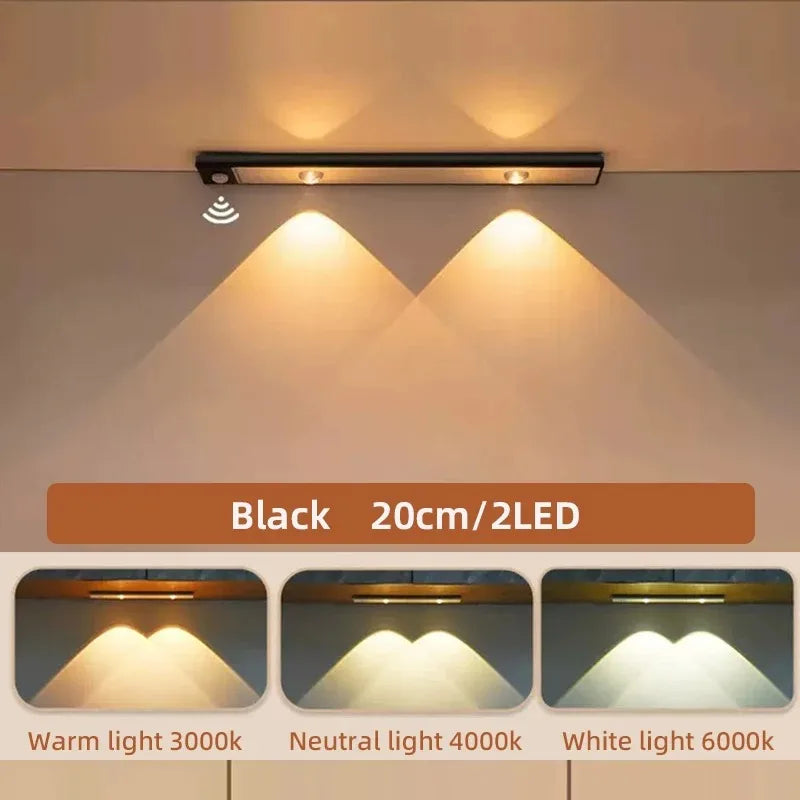 Rechargeable Under Cabinet Light, Dimmable LED Bar, 3 Light Colors, 5V Wireless Lamp in 20–50cm White or Black - product view 5