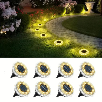 Solar Outdoor Spotlights, 8 LED Underground Garden Lights, Dimmable Warm White Pathway Lamps, 4, 8 or 16-Piece Sets - product view 2