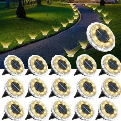 Solar Outdoor Spotlights, 8 LED Underground Garden Lights, Dimmable Warm White Pathway Lamps, 4, 8 or 16-Piece Sets - product view 3