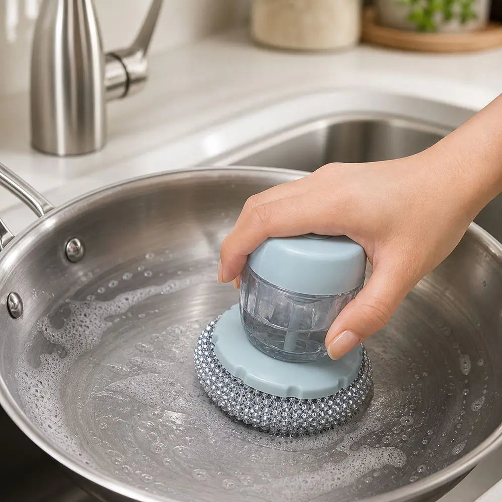 soap dispensing dish brush - product view 3