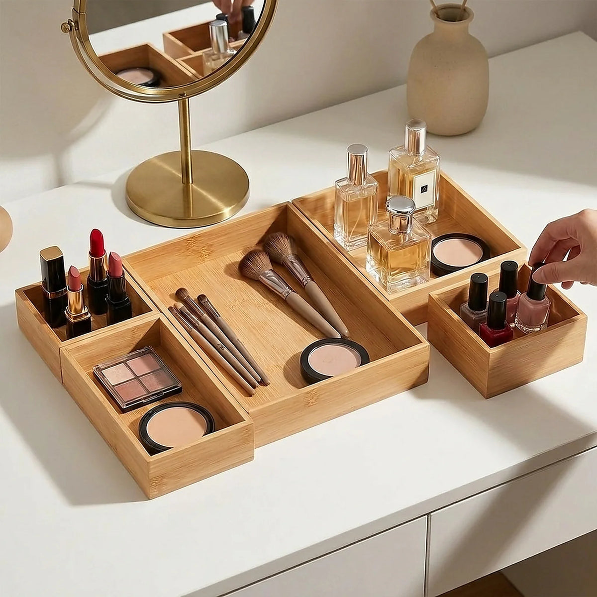 bamboo drawer organizer - product view 1