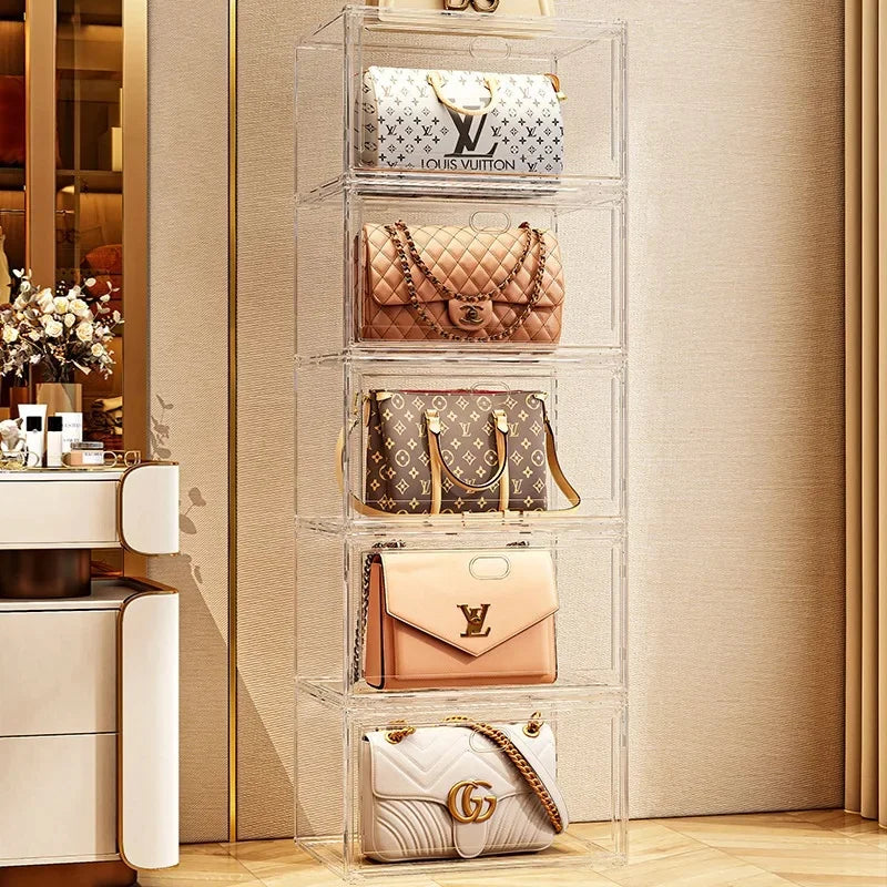 Stackable Shoe Storage Box, Large Transparent Plastic Sneaker Organizer with Magnetic Closure, Front or Side Door - product view 6