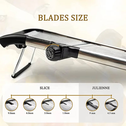 Adjustable Mandoline Slicer, Stainless Steel Vegetable Chopper for Potato, Onion and Cucumber, Compact Black Kitchen Tool - product view 3