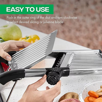 Adjustable Mandoline Slicer, Stainless Steel Vegetable Chopper for Potato, Onion and Cucumber, Compact Black Kitchen Tool - product view 6