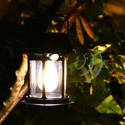 Solar Motion Sensor Hanging Lantern, 5V Halogen Light, ABS Body, Self-Contained Outdoor Emergency Garden Decor - product view 3