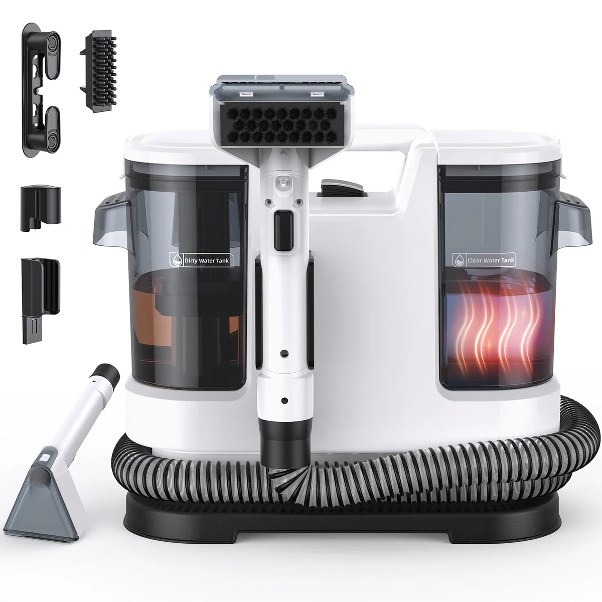Portable Carpet Spot Cleaning Machine, Hot Water Cleaning, Handle Power Adjustment for Rugs, Upholstery, Pet Areas and Car Seats - product view 1