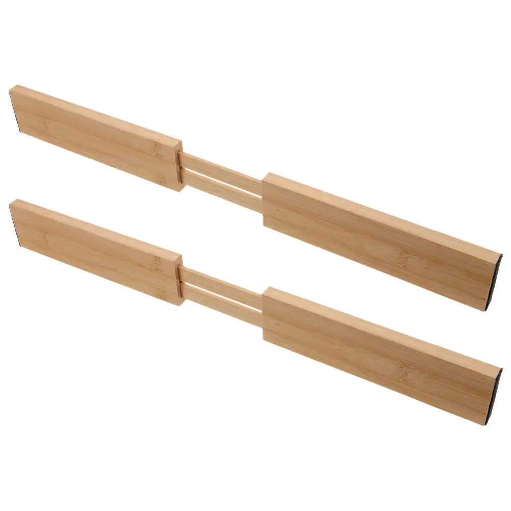 Bamboo Drawer Dividers, 2-Piece Adjustable Expandable Organizers for Kitchen Utensils, Cutlery, Spoons and Forks - product view 1