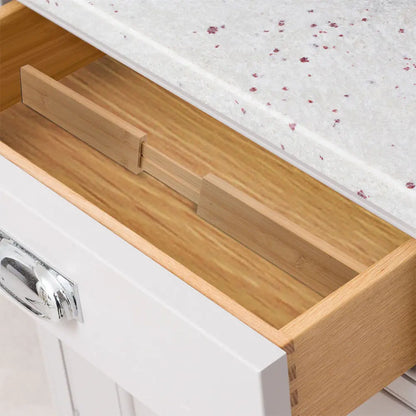 Bamboo Drawer Dividers, 2-Piece Adjustable Expandable Organizers for Kitchen Utensils, Cutlery, Spoons and Forks - product view 2