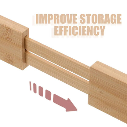 Bamboo Drawer Dividers, 2-Piece Adjustable Expandable Organizers for Kitchen Utensils, Cutlery, Spoons and Forks - product view 4
