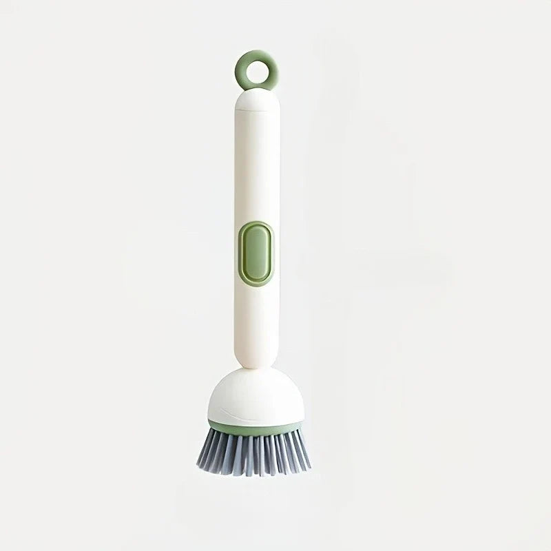 Rotatable Soap Dispensing Dish Brush, Plastic Kitchen Scrubber with Replaceable Heads for Grease and Pot Cleaning - product view 1