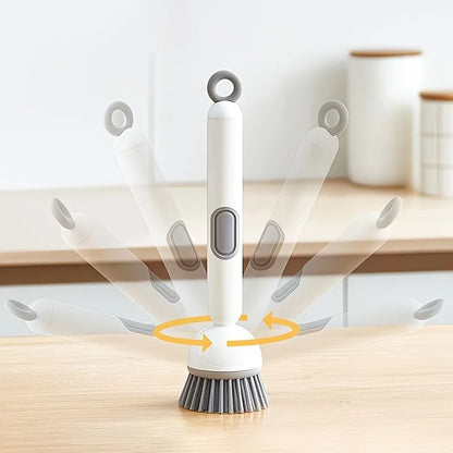Rotatable Soap Dispensing Dish Brush, Plastic Kitchen Scrubber with Replaceable Heads for Grease and Pot Cleaning - product view 5