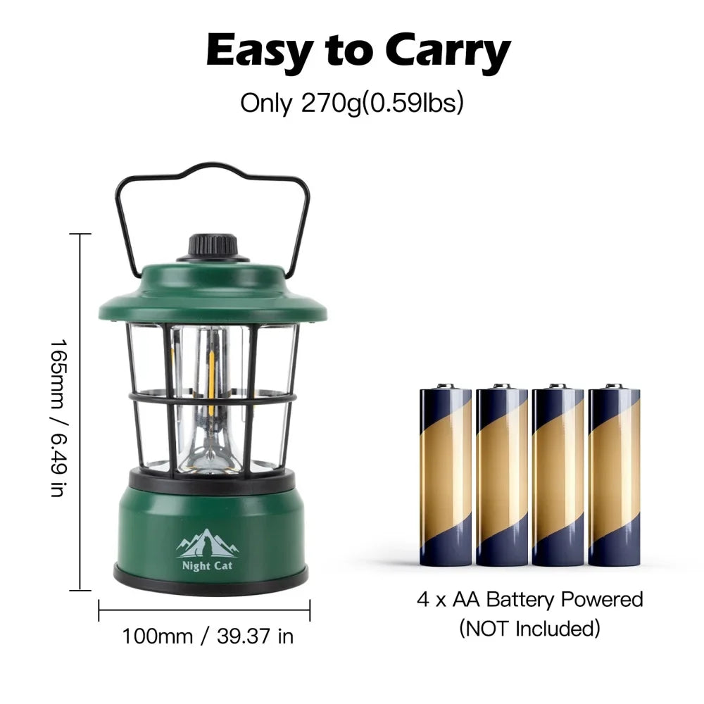 Portable LED Camping Lantern, Warm and Cool White Dual-Mode Light, 360° Illumination, 4-AA Battery Powered - product view 1